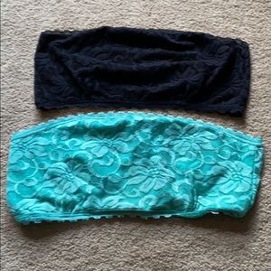 Blue and black bandeaus